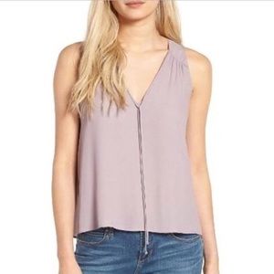 Purple tie neck blouse